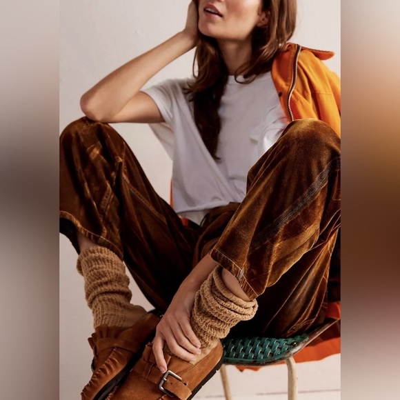 Free people We The Free Moxie Velvet Barrel Jeans Brown Size 24 ( brand new ) - Picture 4 of 16